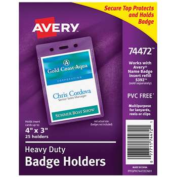 Secure Top Badge Holders Portrait, AVE74472