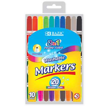 Washable Markers Double Tip 10 Clrs, BAZ1234