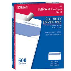 10 Self Seal Security Envelopes, BAZ5064
