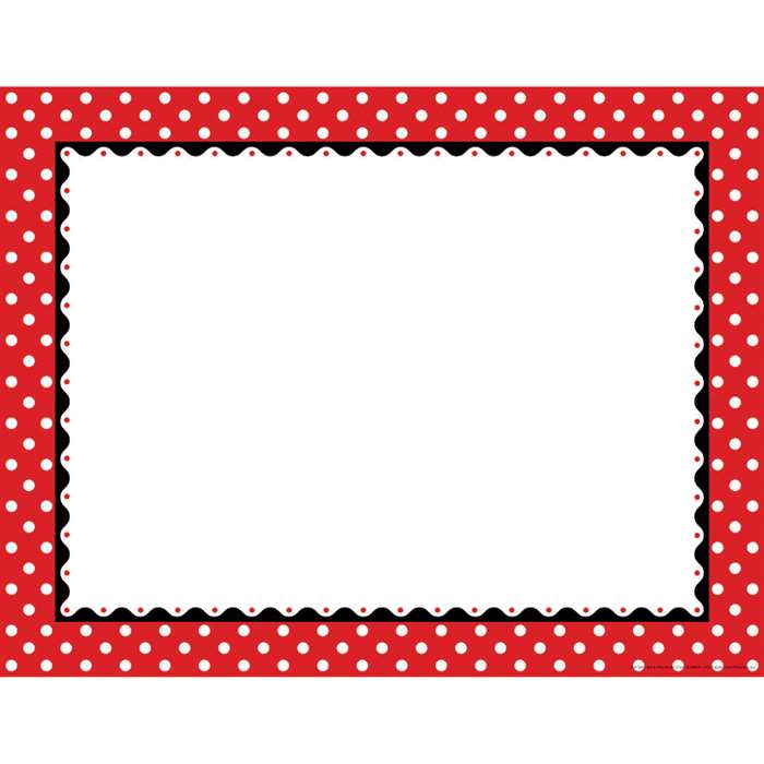 Just Dotty Red & White Border Chart By Barker Creek Lasting Lessons