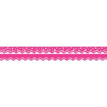 Happy Hot Pink Border Double-Sided Scalloped Edge, BCPLL996