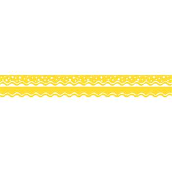 Happy Lemon Yellow Border Double Sided Scalloped E, BCPLL997