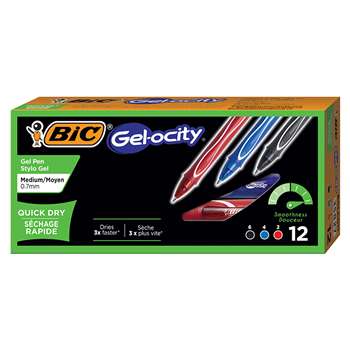 Gel Ocity Gel Pens Black Blue & Red, BICRGLCG11AST