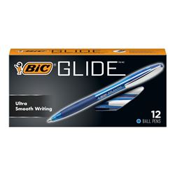 Bic Glide Ball Pen Med Blue 12/Pk, BICVCG11BLU