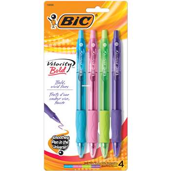 Bic Velocity Bold Ball Pens 4Ct Assorted By Bic Usa