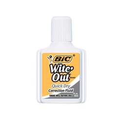 Bic Witeout Quick Dry Correct Fluid, BICWOFQD12WHI