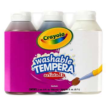 Tempera Paint Washable 3Ct 8Oz Neutral Color Set Artista Ii By Crayola
