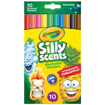 Crayola Silly Scnt 10Pk Slim Marker Washable, BIN585071