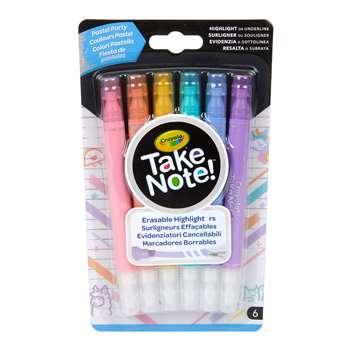 6Ct Take Note Erasable Highlighters Pastel Party, BIN586556