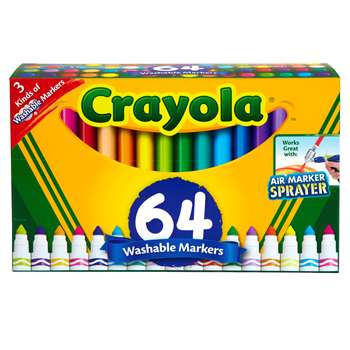 Crayola Wash Broad Line Marker 64Pk, BIN588180