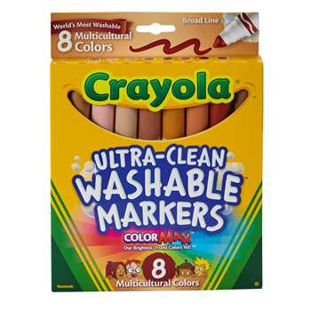 Multicultural Wash Mrk Conical 8Pk By Crayola