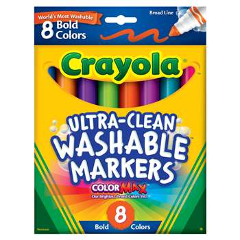 Washable Bold Colors Mkr 8 Pk Conical Tip By Crayola