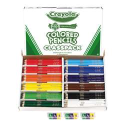 Colored Pencils Full Length 240 Ct Class Pk 12 Assorted Colors By Crayola