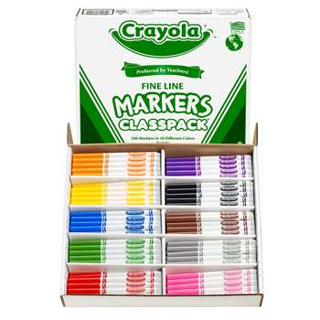 Crayola Classpk Markers 200 Ct Non-Washable Fine Tip By Crayola