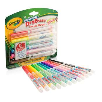 Crayola 12 Color Washable Dry Erase Markers, BIN985912