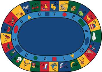 Blocks of Fun Oval 6'9''x9'5" Carpet, Rugs For Kids