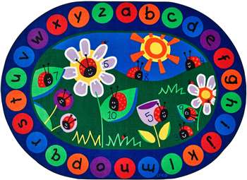 Ladybug Circletime Oval 6'9"x9'5" Carpet, Rugs For Kids