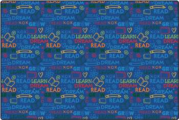 Read to Dream Pattern Rug Rectangle 4'x6' Carpet, Rugs For Kids