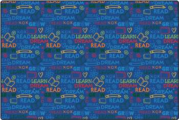 Read to Dream Pattern Rug Rectangle 6'x9' Carpet, Rugs For Kids