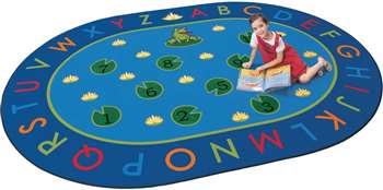 Hip Hop to the Top Oval 6'9''x9'5" Carpet, Rugs For Kids