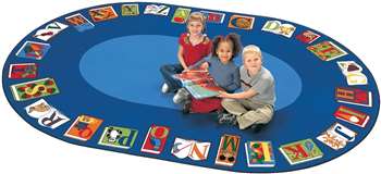 Reading by the Book Oval 8'3"x11'8" Carpet, Rugs For Kids