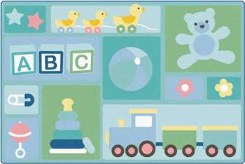 KIDSoft™ Baby's Basics Toddler Rug 6'x9' Rectangle Carpet, Rugs For Kids