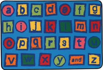Alphabet Blocks Rectangle 3'x4'6" Carpet, Rugs For Kids