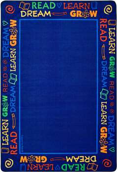 Read to Dream Border Rug Rectangle 4'x6' Carpet, Rugs For Kids