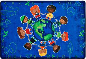 Give the Planet a HugTM Rug Rectangle 5'5''x7'8" Carpet, Rugs For Kids