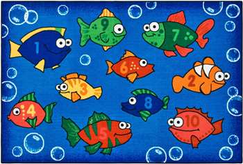 Something Fishy Rug Rectangle 4'x6' Carpet, Rugs For Kids
