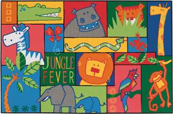 Jungle Fever 4'x6' Rectangle Carpet, Rugs For Kids