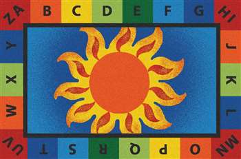 Alphabet Sunny Day Value Rug 4'x6' Rectangle Carpet, Rugs For Kids