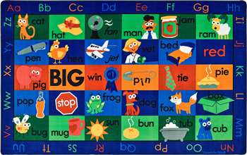 Rhyme Time Rug  Rectangle 7'6"x12' Carpet, Rugs For Kids