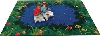 Peaceful Tropical Night Rectangle 3'10''x5'5" Carpet, Rugs For Kids