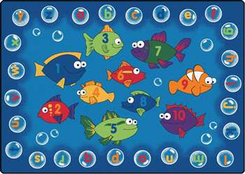 Fishing for Literacy Rectangle 5'5''x7'8" Carpet, Rugs For Kids