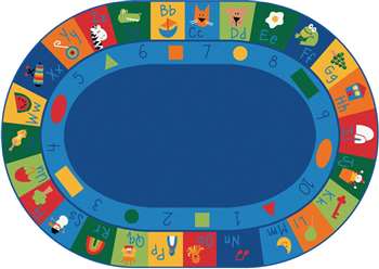 Learning Blocks Oval 8'3"x11'8" Carpet, Rugs For Kids