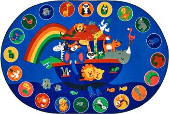 Noah's Voyage Circletime Rug Oval 8'3"x11'8" Carpet, Rugs For Kids