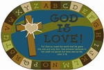 Nature's Colors God Is Love Learning Oval 8'X12' Carpet, Rugs For Kids