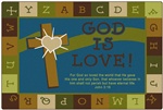 Nature's Colors God Is Love Learning Rectangle 4'x6' Carpet, Rugs For Kids