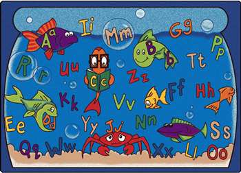Alphabet Aquarium Rectangle 4'5"x5'10" Carpet, Rugs For Kids