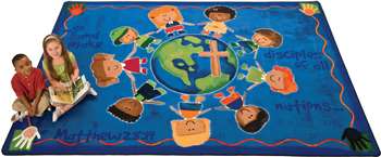 Great Commission Childrens Rug Rectangle 7'8"x10'10" Carpet, Rugs For Kids