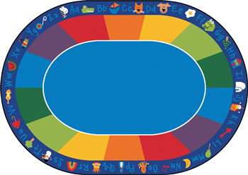 Fun with Phonics Oval 8'3"x11'8" Carpet, Rugs For Kids
