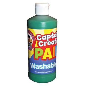 Captain Creative Green 16Oz Washable Paint By Certified Color