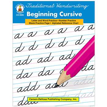 Traditional Handwriting Beginning Cursive Book By Carson Dellosa