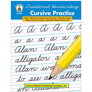 Traditional Handwriting Cursive Practice Book By Carson Dellosa