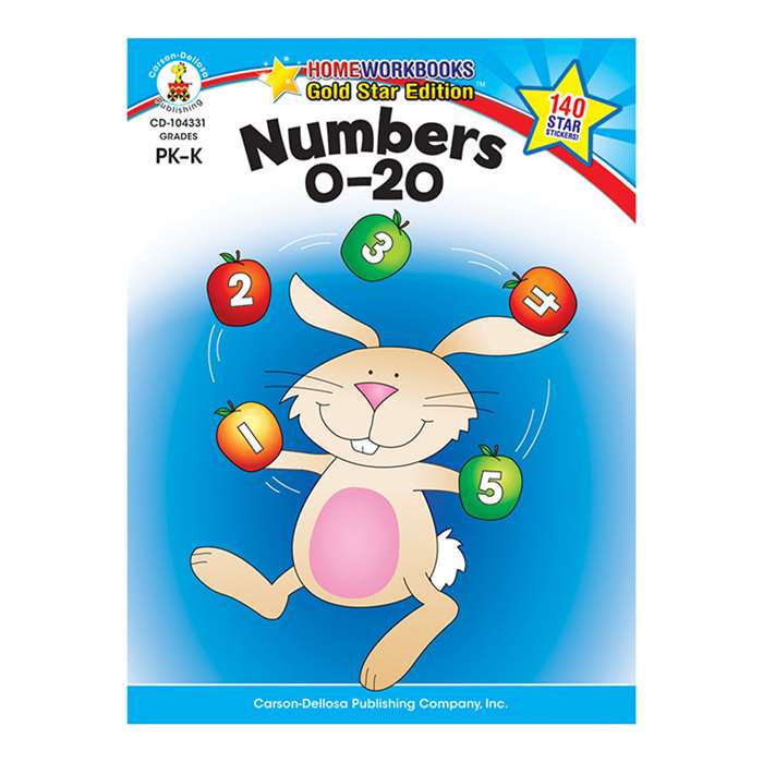 Numbers 0-20 Home Workbook Gr Pk-K By Carson Dellosa