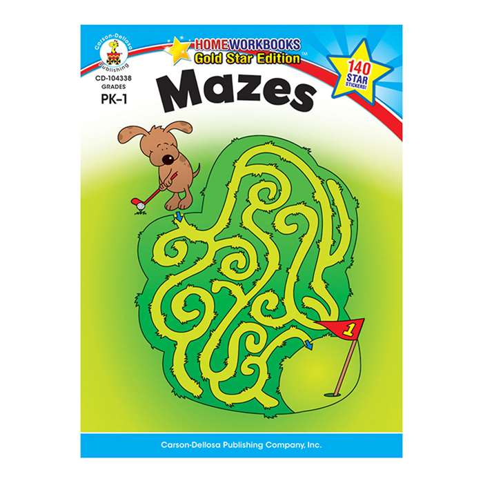 Mazes Home Workbook Gr Pk-1 By Carson Dellosa