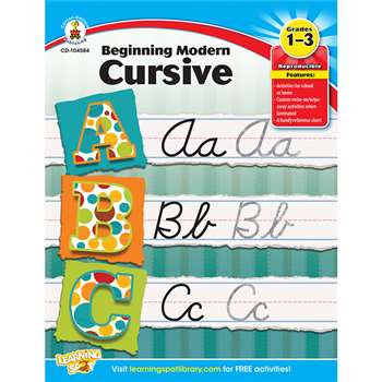 Beginning Modern Cursive Gr 1-3 By Carson Dellosa