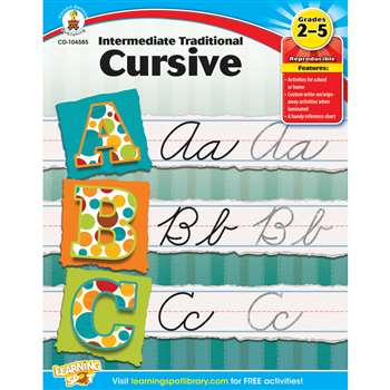 Intermediate Traditional Cursive Gr 2-5 By Carson Dellosa