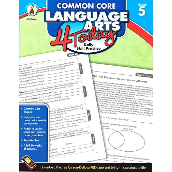 Language Arts 4 Today Gr 5 By Carson Dellosa